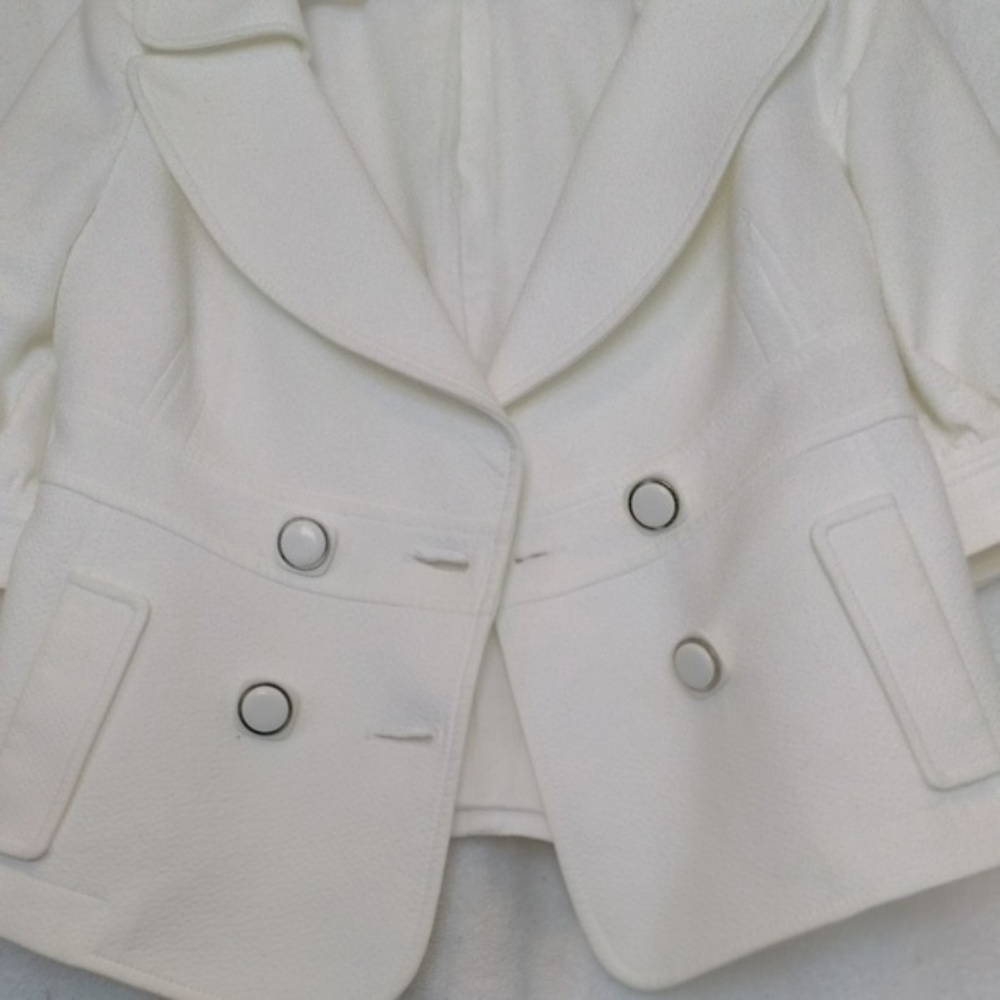 DOLCE & GABBANA white cotton Short Blazer Jacket